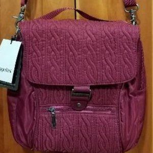 NWT large Baggallini burgandy  color purse/backpack